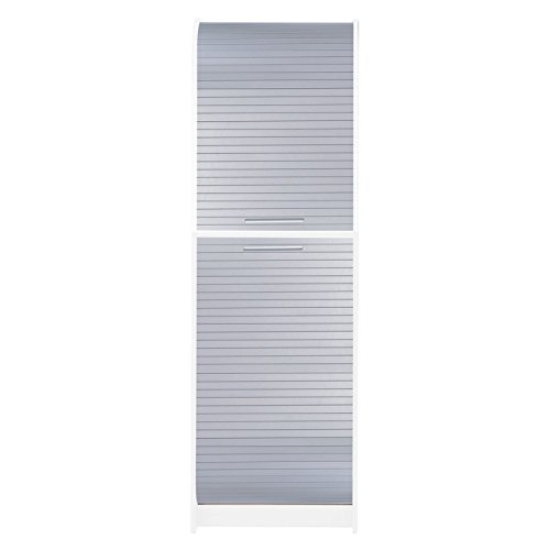 Meuble de Cuisine Micro-onde Blanc Alu 6 Niches L 58,2 H 180,7 P 47cm