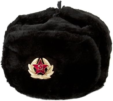 Hat Russian Soviet Army Black KGB * Fur 