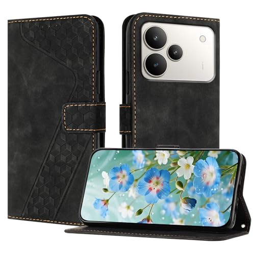 Image of OKZone Compatible With Realme P4 5G Case, Wallet Case PU Leather with Card holder Magnetic Shockproof Protect Flip Cover Bookstyle Phone Cases Cover (Black)