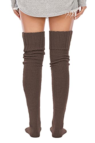Image of Leoparts Women's Cable Knitted Thigh High Boot Socks Extra Long Winter Stockings Over Knee Leg Warmers