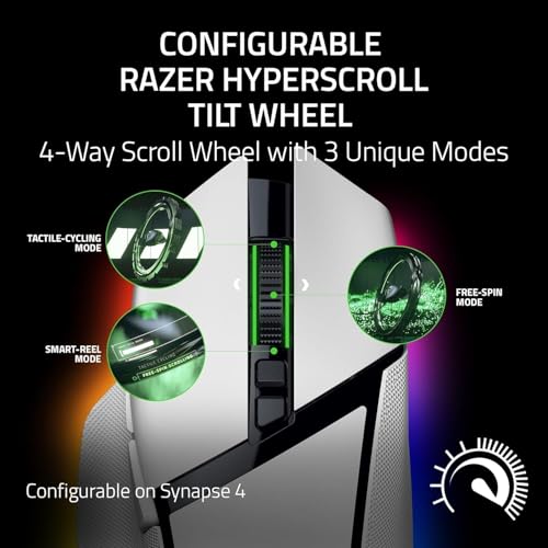 Image of Razer Basilisk V3 Pro 35K Wireless Gaming Mouse: HyperScroll Tilt Wheel - 35K DPI Optical Sensor Gen 2-13 Customizable Controls - Chroma RGB - Optical Switches Gen 3 - Up to 140 Hr Battery - White