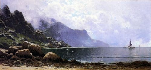 Cuadro de lienzo de niebla Marina para dormitorio de 60x90cm