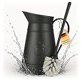 VON STEINEICH® Brosse WC - Verseuse en métal (noir) - Brosse WC vintage - Inoxydable - D...