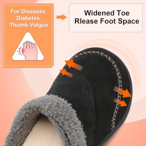 LeIsfIt Women's Diabetic Shoes - Wide, Adjustable House & Outdoor Slippers Size 83