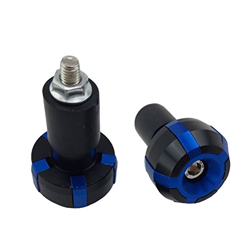 Okstno Motorcycle 7/8" Brake Clutch Slider Handle Bar Grip End Cap 2 Pcs (Blue) #TOP10