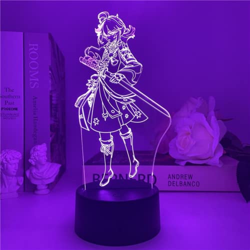 YFDC Luz De Noche De Impacto Genshin, Personaje De Juego Popular, Lámpara De Decoración De Dormitorio De Regalo De Acrílico Para Niños Led (Kaedehara Kazuha 6575,16 color with remote) Cover
