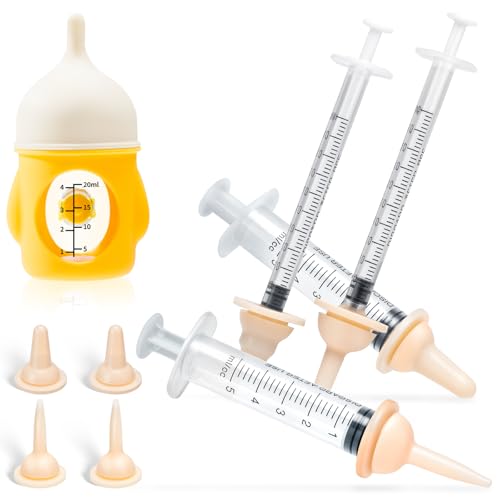 Siyyim Kit da Allattamento in Silicone per Gattini – Include capezzoli, siringhe e Bottiglia Piccola – Ideale per Gattini, Cuccioli e Piccoli Animali – Senza BPA, Sicuro e Riutilizzabile