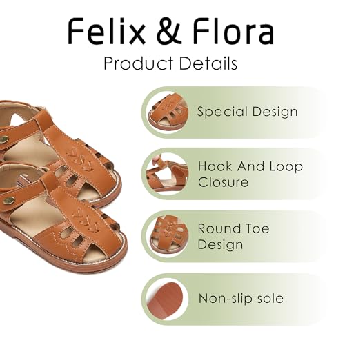 Image of Felix & Flora Toddler Girls Sandals Soft Rubber Princess Flat Shoes Flower Girl Shoes