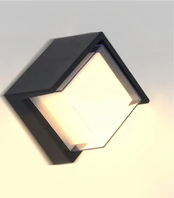 Image of blissbells Modern Square LED Wall Lamp | Matte Black Outdoor & Indoor Designer Wall Light for Home Decor