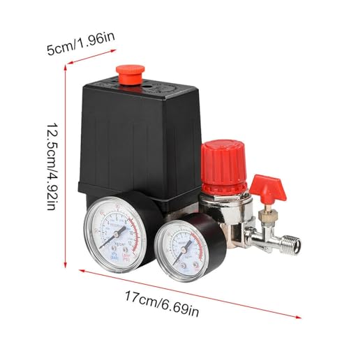 Interruptor de presión para compresor aire con válvula seguridad y piezas BSP 1/4" 7