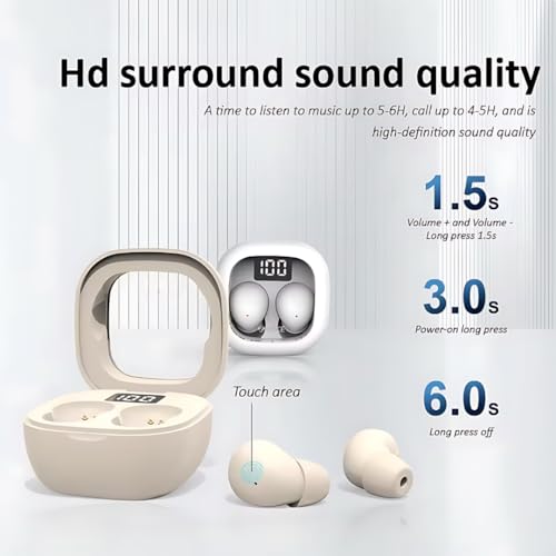 Generic Invisible Wireless Mini Earphones For Sleeping Bluetooth 5.3 Earpiece Small Sleep Earbuds Stereo With Charging Case (White) Generic Invisible Wireless Mini Earphones For Sleeping Bluetooth 5.3 Earpiece Small Sleep Earbuds Stereo With Charging Case (White)