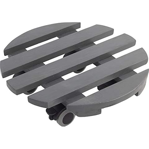 Metafranc 825200 Plant Roller Load Pine Plate Grey TPE Wheels with 2 Locks/Indoor Roller/Flower Roller/Transport Aid for Plants Cover