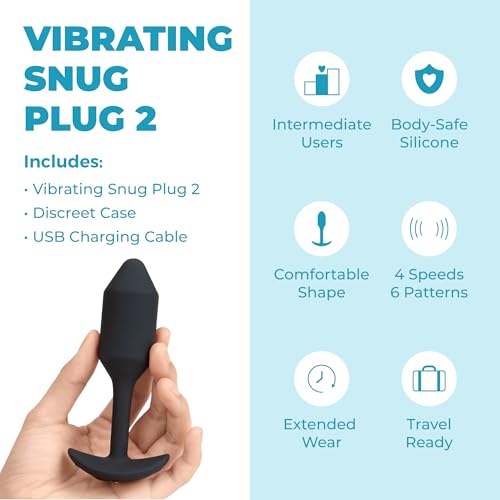 Image of b-Vibe Vibrating Snug Plug Black Medium, Sex Toys (Black /M)