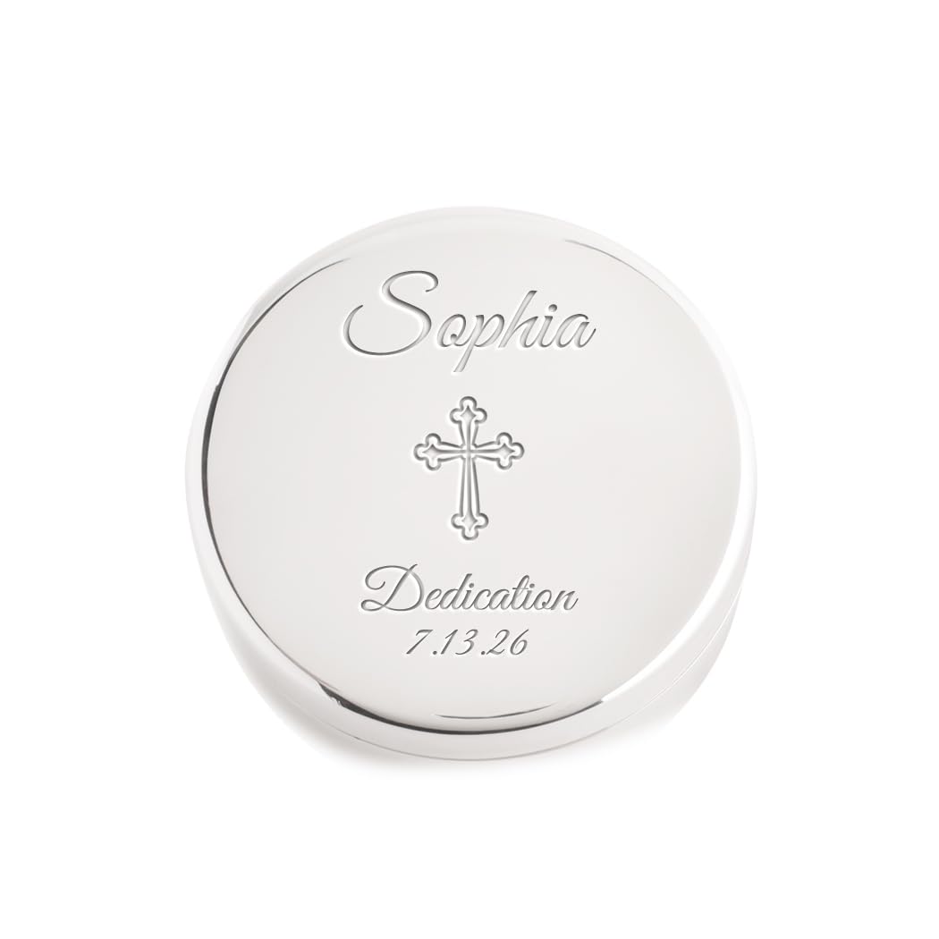 Cherished Moments Personalized Baby Dedication Round Jewelry Box