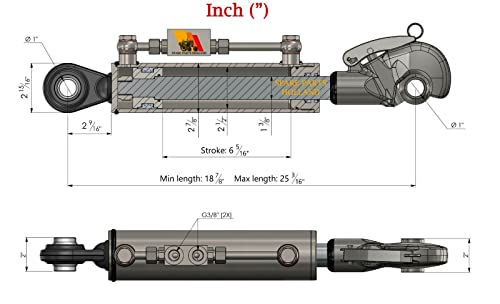 Troisième point hydraulique bloc de blocage intégré CAT 2-2 160mm - 3