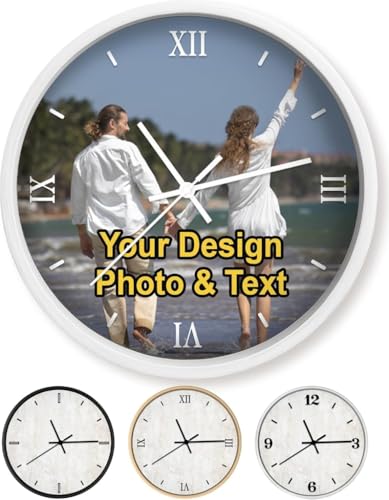 Custom Wall Clock with Photo, Name & Text - Personalized