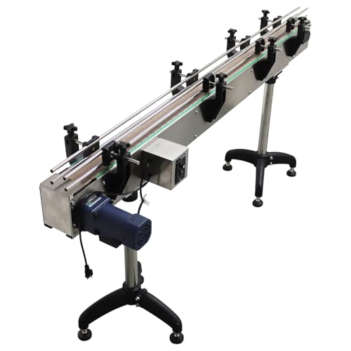 HayWHNKN Industrial Belt Conveyor System 73.6 * 3.9inch Assembly Line Conveyor Belt Height Adjustable 110v 120W