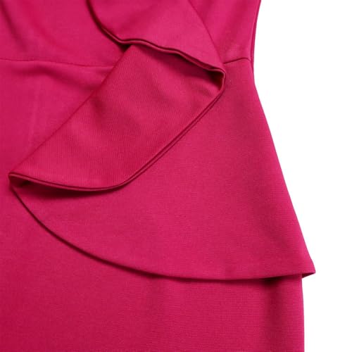 Image of Women Short Sleeve Office Pencil Dress Wedding Guest Church Floral Semi Formal Business Bodycon Midi Dresses