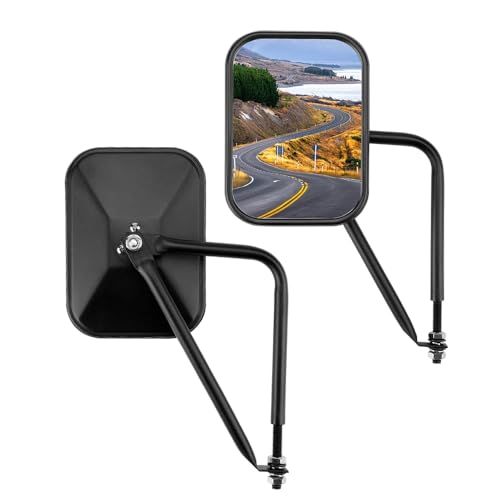 JOYTUTUS Mirrors Doors Off Compatible with 1987-2025 Wrangler YJ TJ JK JKU JL JLU Gladiator JT, Anti-shake Wide Vision Mirrors Easier Install Door Hinge Mirror, Doorless Side Quick Release Mirror
