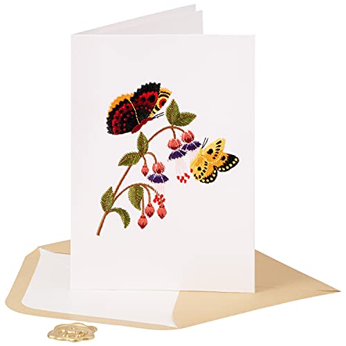 Niquea.d Personalized Blank Card, Embroidered Butterflies (Nbl-0015) #TOP24