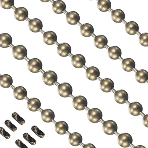 Image of IFNOW Fan Pull Chain Extension Metal Fan pull chain extension, ceiling fan chain connector,Diameter 3.2mm 6.5 Feet Long with 6 PCS Connector (Bronze)