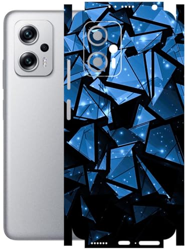 Image of AtOdds - Full Body Back Screen Guard Protector Film - Lamination Wrap Skin Sticker Compatible with REDMI K50i (5G) | Scratchproof Matte Finish (Blue Crystals)