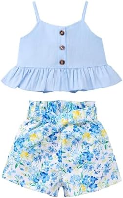 Kucnuzki Toddler Baby Girl Clothes Summer Outfits Ruffle Sleevele...