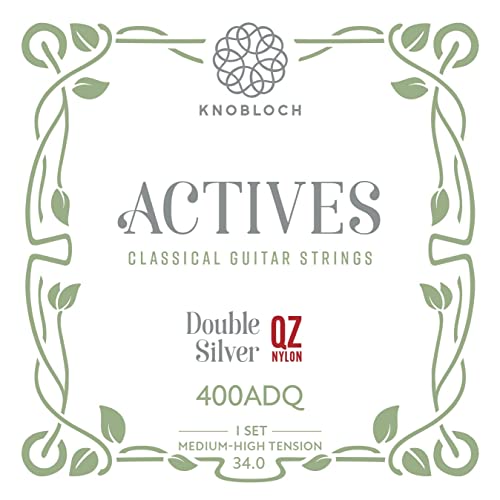 KNOBLOCH STRINGS - Cuerdas de Guitarra Española | 400ADQ Actives Double Silver | Tensión Media-Alta 34.0 | Graves Brillantes y Agudos Suaves | Sonido Lírico & Potente | Juego cuerdas Flamenca Clásica