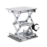 Scissors Lift Table Manual Laboratory Table Lift Stainless Steel Mi ni Scissors Lift Jack Corrosion Resistant for Industrial Production Building Decor(100 x100)