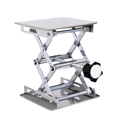 Scissors Lift Table Manual Laboratory Table Lift Stainless Steel Mi ni Scissors Lift Jack Corrosion Resistant for Industrial Production Building Decor(100 x100)