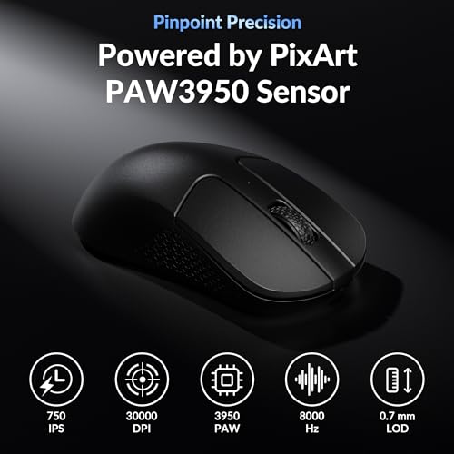 Image of Keychron M3 Mini 8K Wireless Gaming Mouse, 55g Lightweight, PixArt 3950 Sensor, 30K DPI, Bluetooth 5.3 /2.4GHz /Wired, Programmable, 140H Battery, for Mac /Windows /Linux - Black