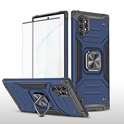 Coque Samsung Note 10 Plus 5G mince hybride avec anneau bleu homme femme