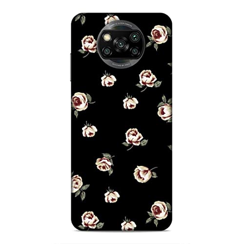 Image of Printed Mobile Back Hard Case Cover for Xiaomi Poco X3 | Multi Roses, Black Background, A-2183
