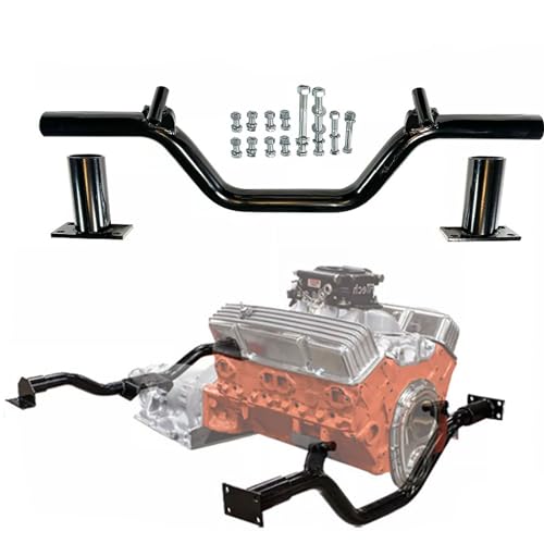 BST BSSP Tubular Transmission Cross Member Crossmember for 1947-1959 Chevy Pickup Truck V8 V-8 Engines, Adjustable to Fit 26 to 36 in. Frame Rail Spacing,Black Powder Coated - Thumbnail 2