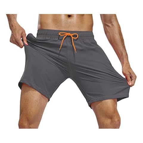 Unitop Men's Volley Board Shorts Lightweight Water Sports Drawstring Swim Shorts with Lining - grey - 28 Cover