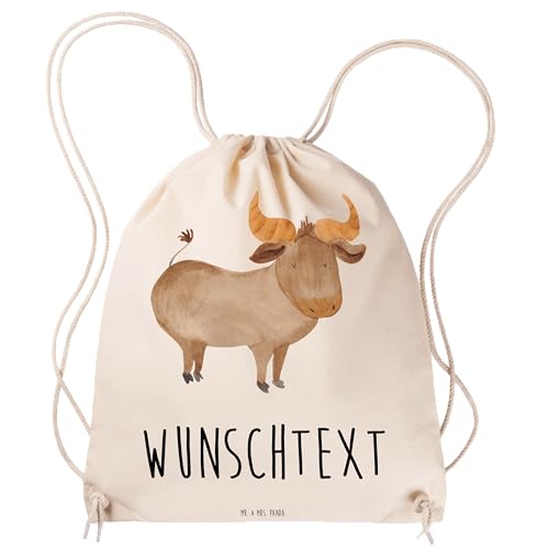 Mr. & Mrs. Panda Personalisierter Sportbeutel Sternzeichen Stier - Personalisierte Geschenke, Geburtstag April, Festival Beutel, Mit Aufdruck, Ochse, Personalisiert, Mai, Turnbeutel Namen, Gymsack