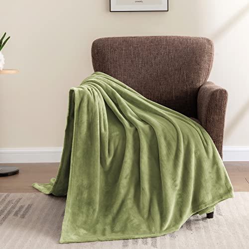 Image of BEDELITE Fleece Blanket Sage Green Throw Blanket for Couch & Bed, Luxury Plush Cozy Fuzzy Blanket 50 inch x 60 inch, Super Soft Warm Lightweight Throw Blanket for Travel Camping