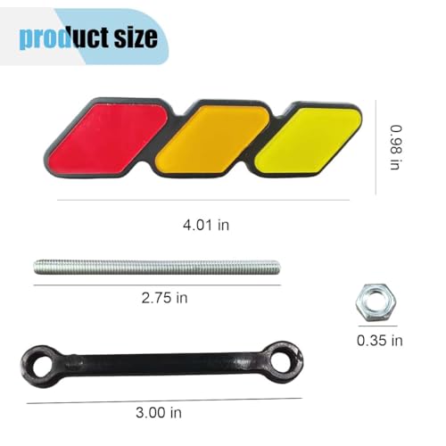 Image of Car Grille Decoration Badge - Tri-Color Grille Badge Emblem Front Grille Insert Trims - Car Truck Label Decoration Accessories Fit for Tacoma 4Runner Tundra Sequoia Rav4 Highlander (Red)