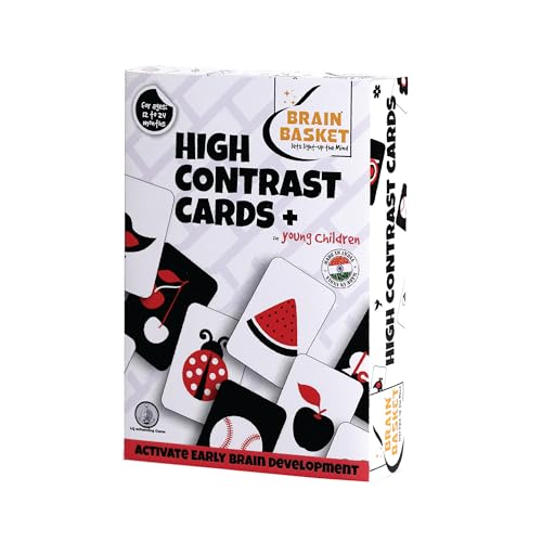 Image of High Contrast Flash Cards for Toddlers (12-24 Months), 36 Black, White & Red Visual Stimulation Cards for Early Learning & Language Development