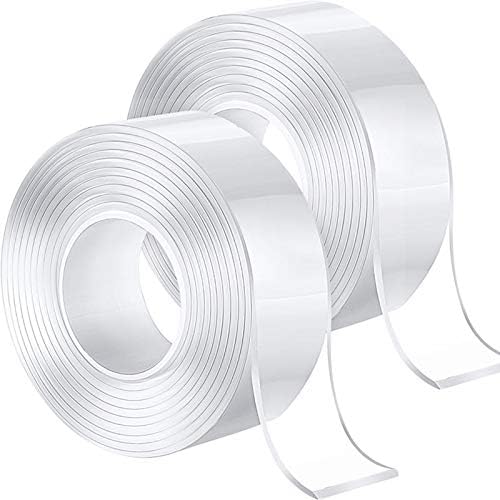 Double Side Adhesive Tape Silicone Tape Removable Transparent Tape Reusable Nano Tape for Home, Wall, Kitchen (1 m)