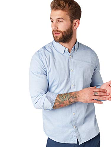TOM TAILOR Herren 1008320 Slim Fit Hemd Aus Baumwolle, 15837 - Light Blue Oxford, XXL EU – Ansicht 5