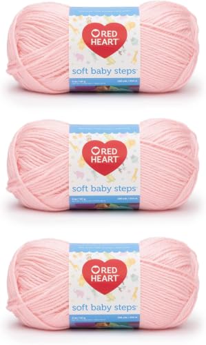 Image of Red Heart Soft Baby Steps Baby Pink Yarn of 141g /5oz - Acrylic - 4 Medium (Worsted) - 256 Yards - Knitting /Crochet (Pack of 24)