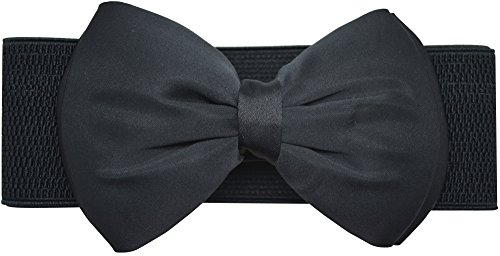 Women Cute Bow/Flower Wide Elastic Waist Belt - Adorable Dress Accessory