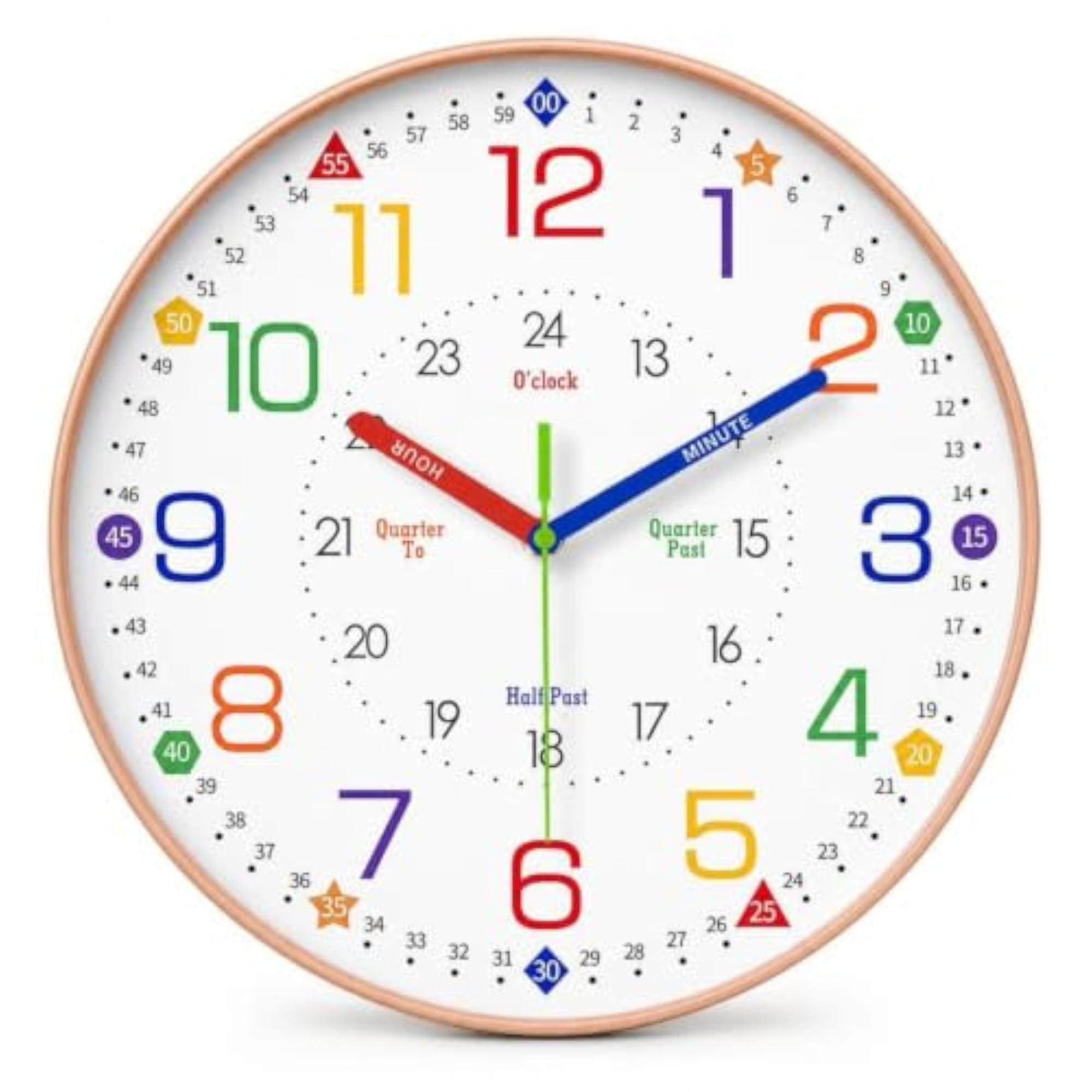 Easy-to-Read Educational Wall Clock for Children