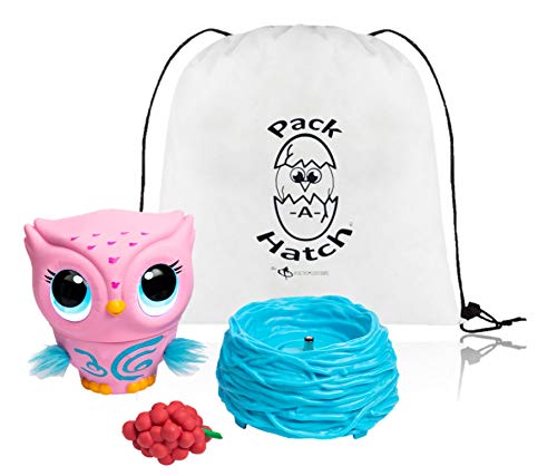 Owleez, Flying Baby Owl Interactive Toy with Lights & Sounds (Pink) W/ Exclusive Pack-A-Hatch!