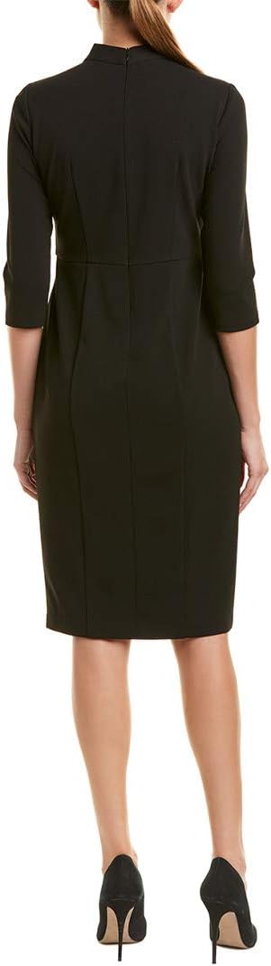 Donna Morgan Womens Stretch Crepe 3/4 Sleeve Twisted Neckline Sheath Dress - Image 2