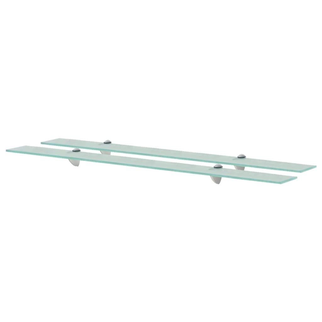 Juego de 2 estantes flotantes de cristal 100 x 20 cm, estantes de pared de 8 mm, cristal de seguridad templado, soporte de aleación de zinc, estante de cristal para baño, salón, dormitorio