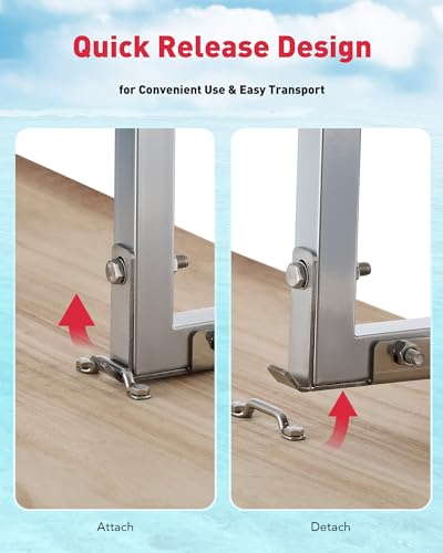 image for CO-Z 3 Step Removable Dock Ladder, Pontoon Boat Ladder with 500lb Load