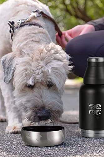 Pets Water Bottle Attached To Stainless Steel Bottles With Detachable Bowl Food Feeding Insulated Dog 32 Oz, Black #TOP5