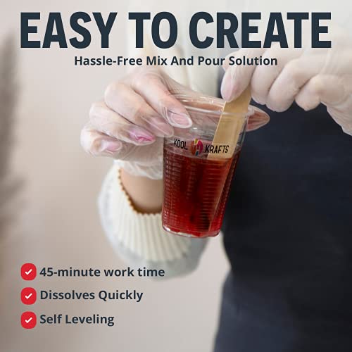 Epoxy Resin Kit | Clear Resin | 2 Part Resin Crafts | Jewelry Resin 16 Oz Kit With 20 Measuring Cups | 5 Packs Mica Powder | 20 Wooden Stirring Stick | Crystal Clear Casting Resin | Resin Starter Kit #TOP4